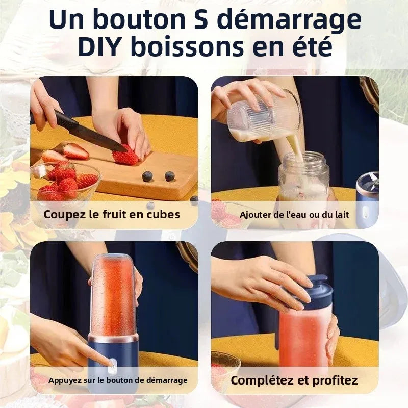 6 Color 400Ml Portable USB Blender Electric Travel Juicer Cup for Smoothie Milkshake Kitchen Mini Mixer Tool